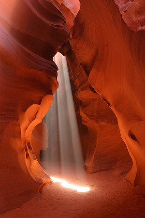 God Beam Entering Antelope Canyon