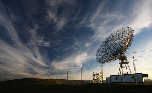Satellite Dish at Sunset